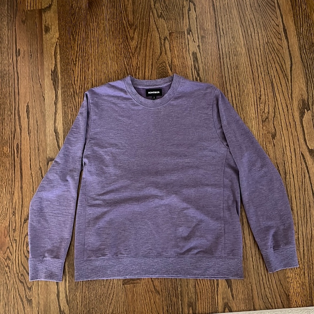 Bonobos Large Purple Crew Neck Sweatshirt